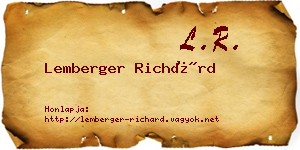 Lemberger Richárd névjegykártya